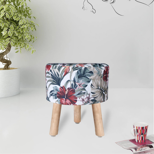 Floral Printed Ottoman Pouffe Stool