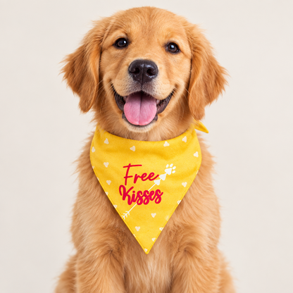 Pet Dog Bandana Free Kisses
