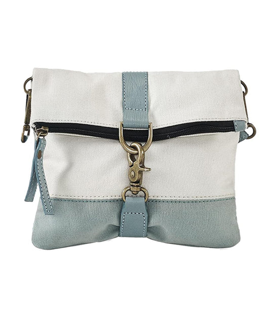 Buddy Earth– Women’s and Girls Finley Canvas Bag Recycled Sling Bag (Ocean) (Blue)