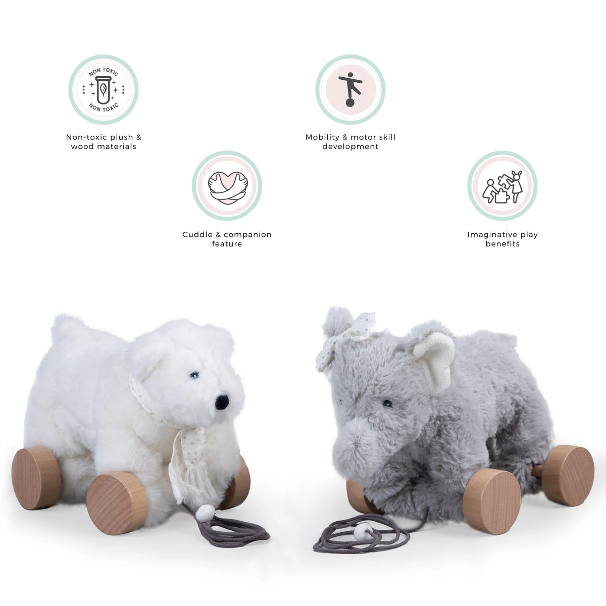 Pull Along Toy - Frosty the Polar Bear