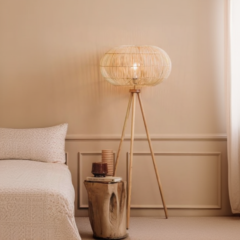 Gajjala Handcrafted Bamboo Floor Lamp
