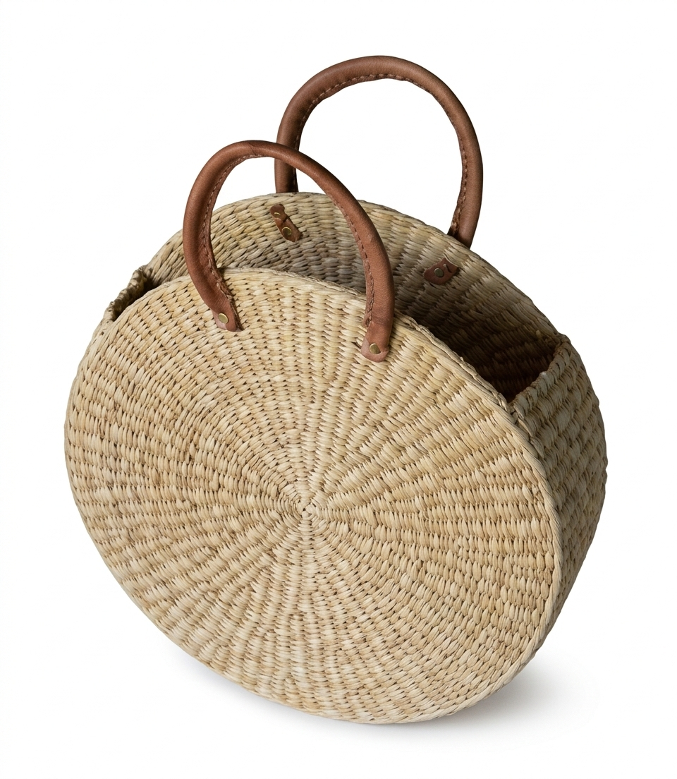 Artisan Kauna Grass Sunburst Round Bag