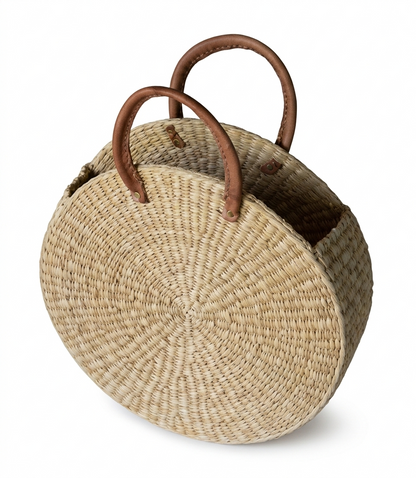 Artisan Kauna Grass Sunburst Round Bag