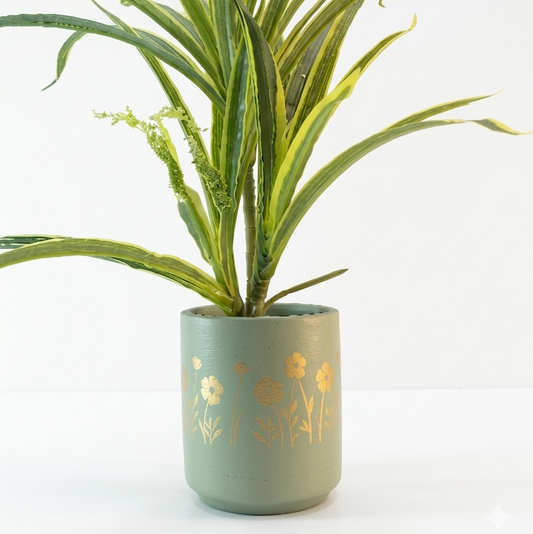 Flora Sage Green Terracotta Planter