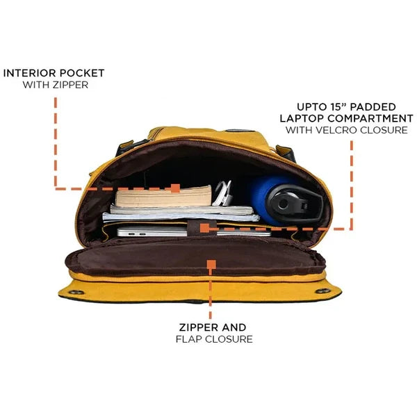 Gear Grid Backpack for Men & Women (Mustard)