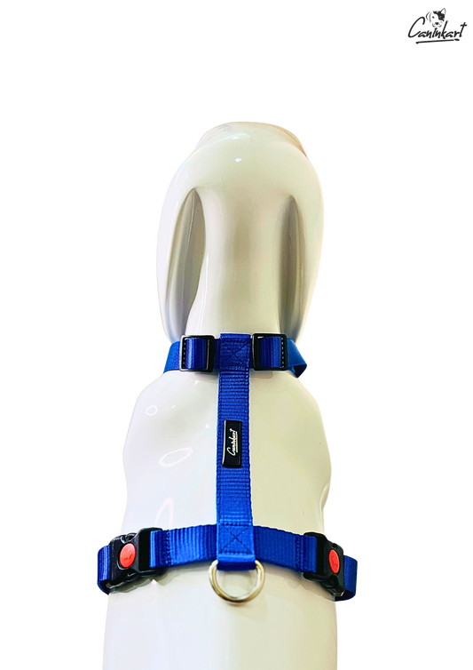 Premium Adjustable H-Harness for Dogs Blue