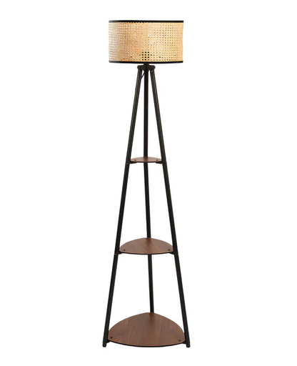 Halima Handcrafted Mango Wood Floor Lamp