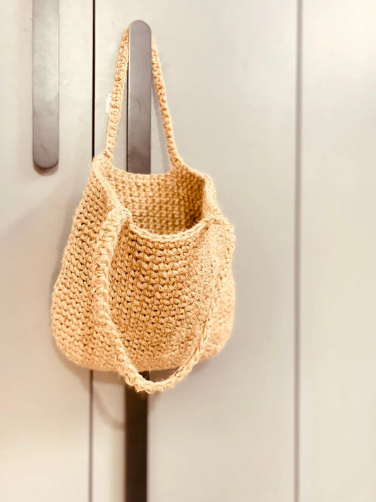 Hand-Knitted Crochet Jute Handbag