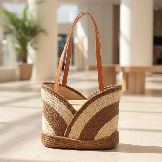 Handcrafted Cotton Rope Knotted Handbag