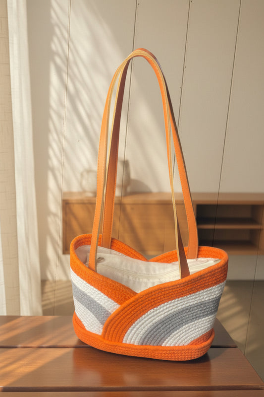 Handcrafted Cotton Rope Knotted Handbag