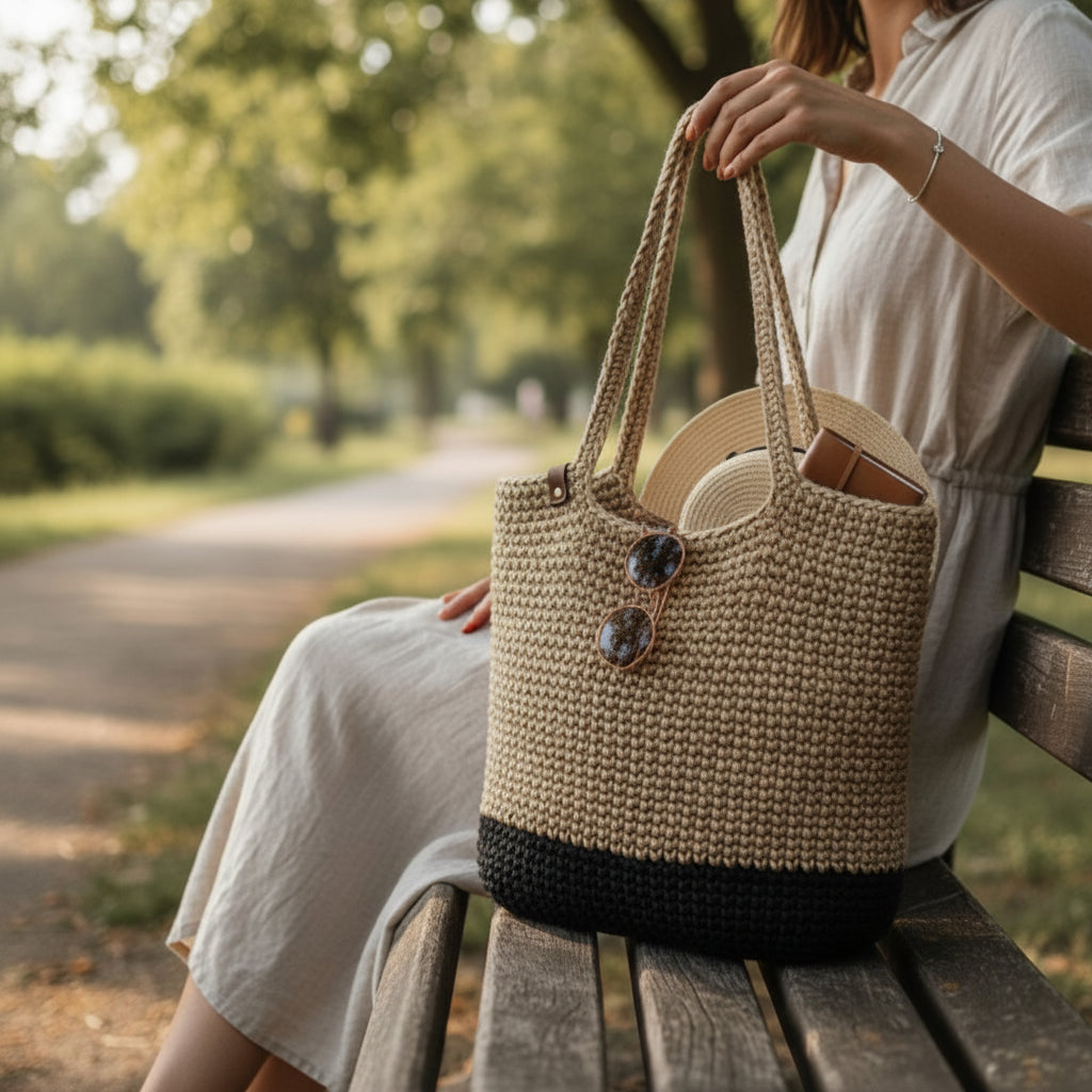 Handcrafted Jute Crochet Tote Bag