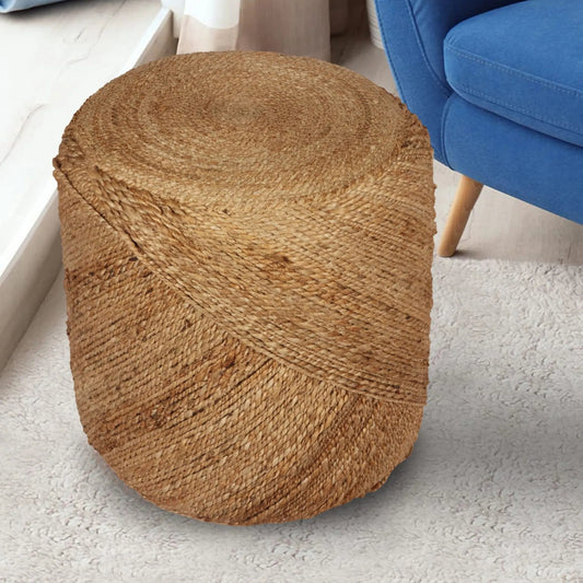 Handcrafted Jute Ottoman Pouffe