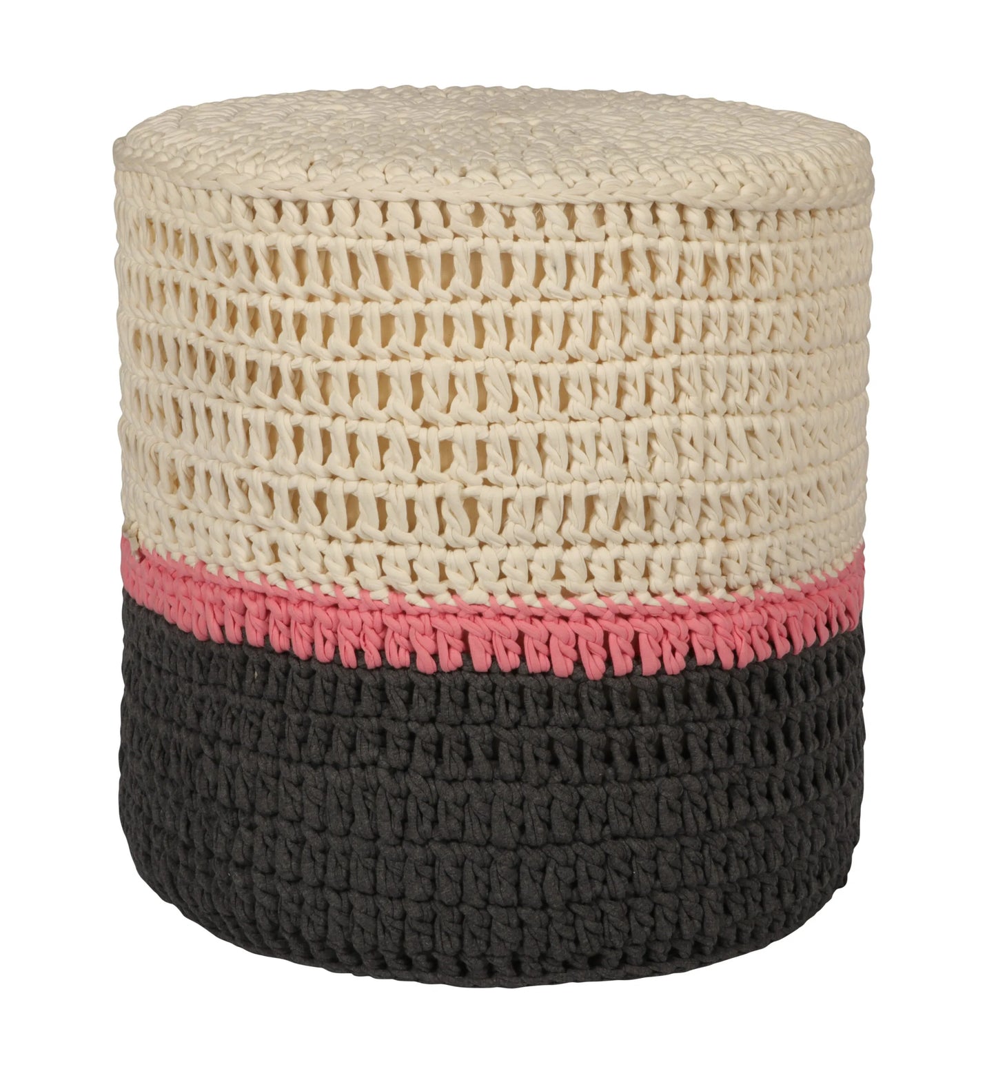Handcrafted Multicolor Jute Ottoman Pouffe