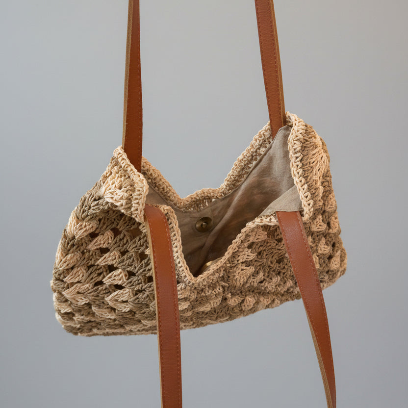 Handcrafted Raffia Crochet Handbag