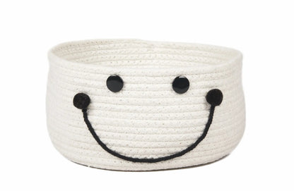 Round Woven Handcrafted Smiley Kids Basket