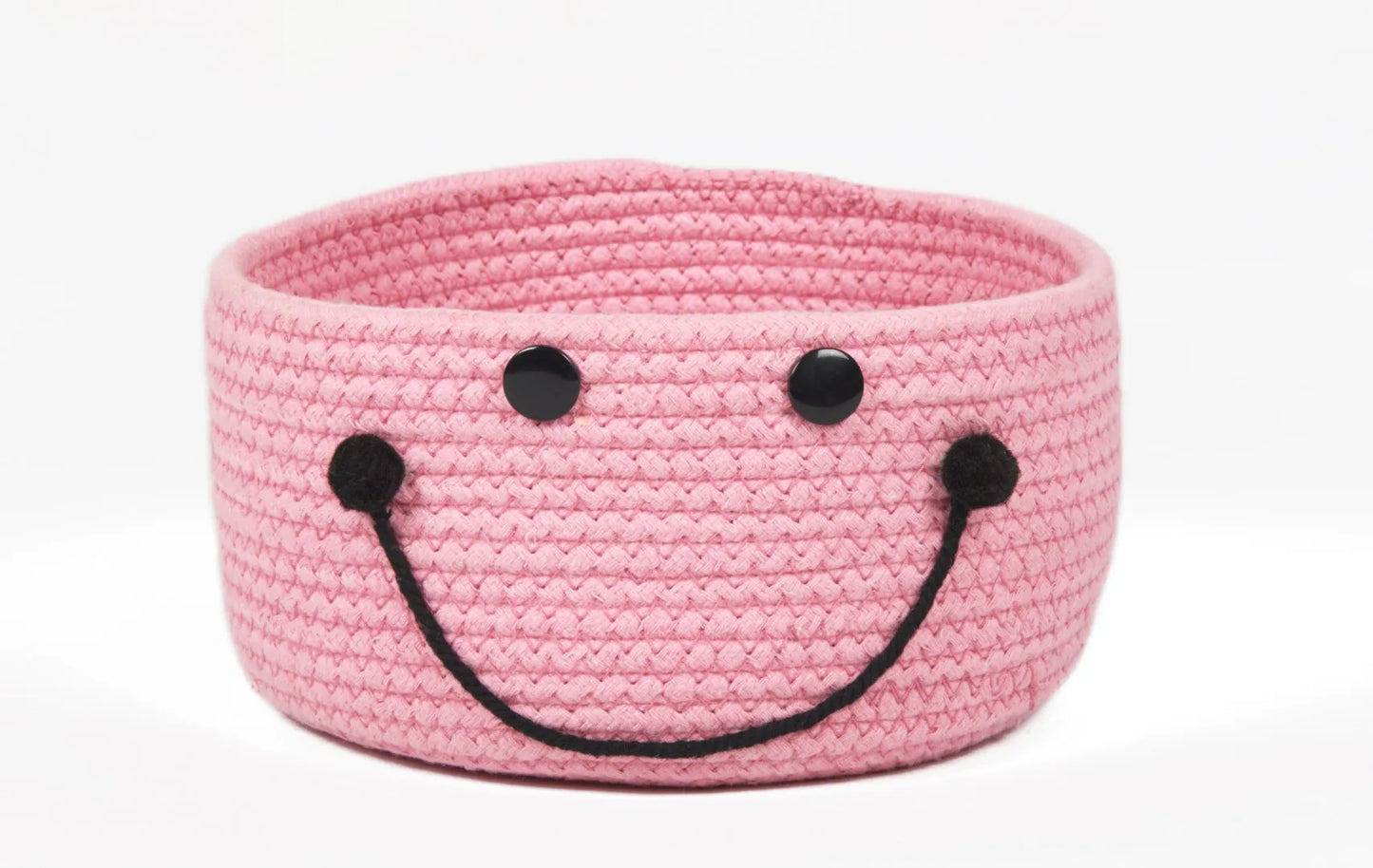 Round Woven Handcrafted Smiley Kids Basket