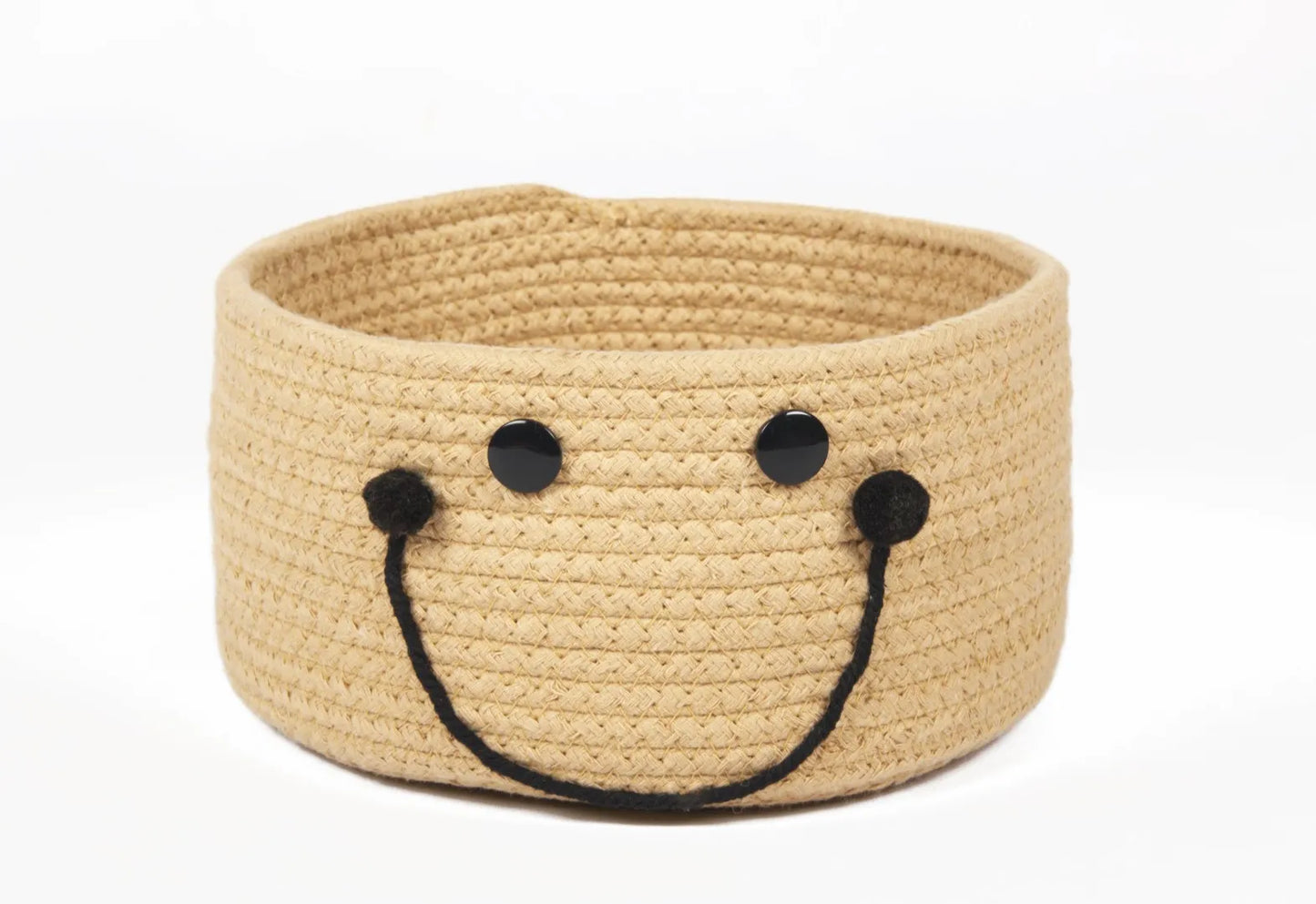 Round Woven Handcrafted Smiley Kids Basket