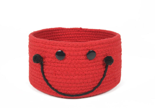 Round Woven Handcrafted Smiley Kids Basket