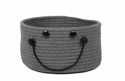 Round Woven Handcrafted Smiley Kids Basket
