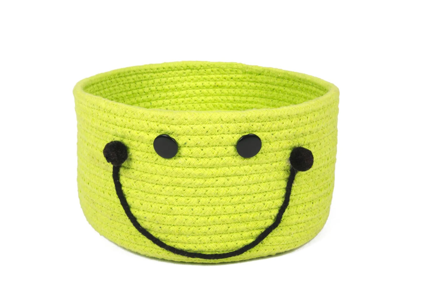 Round Woven Handcrafted Smiley Kids Basket