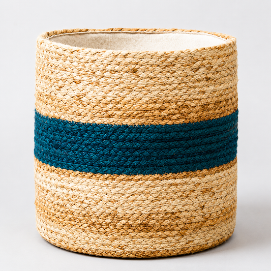 Handcrafted Braided Jute Storage Basket
