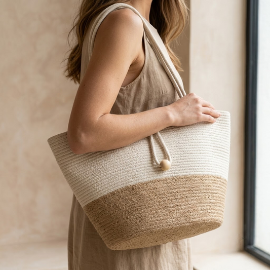 FAIR Lady Handcrafted Cotton Jute Shoulder Bag