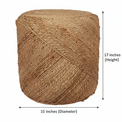 Handcrafted Jute Ottoman Pouffe