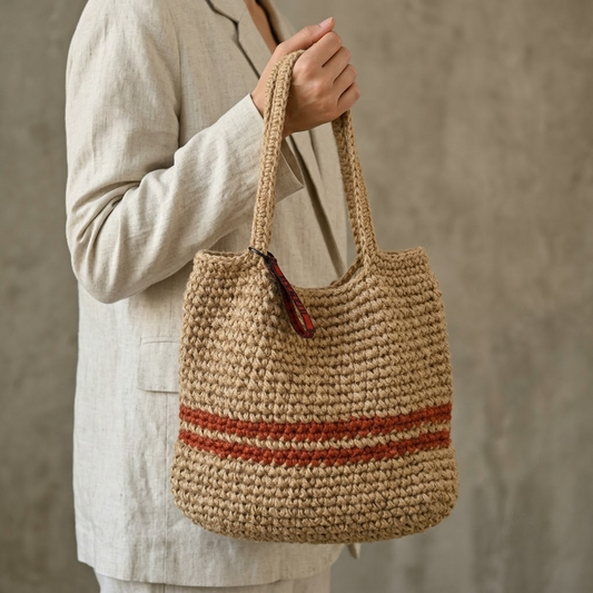 Handcrafted Jute Shoulder Tote Bag