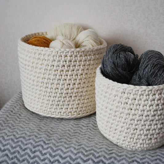 Aticue Chunky Crochet Cotton Nesting Baskets