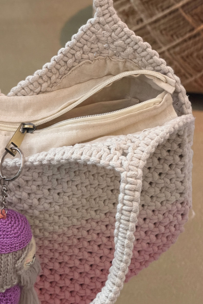 Handmade Ombre Macramé Crochet Bag