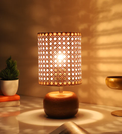 Beckett Handcrafted Rattan Table Lamp