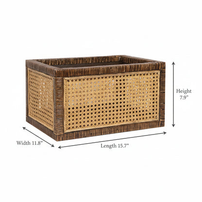 Suhana Handwoven Cane Webbing Storage Basket