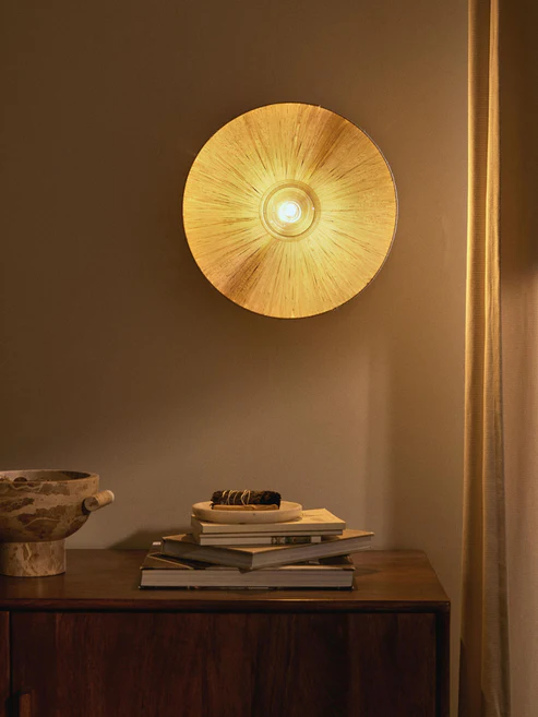 Hem Handcrafted Raffia & Metal Wall Lamp