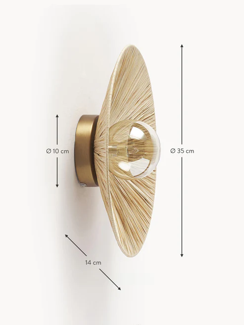 Hem Handcrafted Raffia & Metal Wall Lamp