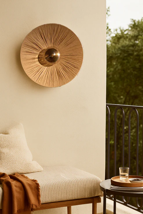 Hem Handcrafted Raffia & Metal Wall Lamp
