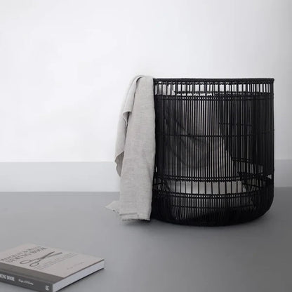 Hem Handwoven Rattan & Bamboo Laundry Basket