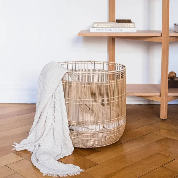 Hem Handwoven Rattan & Bamboo Laundry Basket