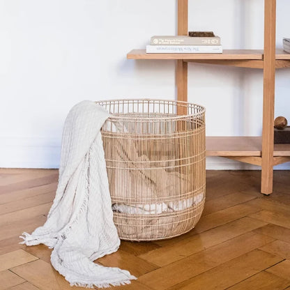 Hem Handwoven Rattan & Bamboo Laundry Basket