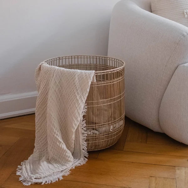 Hem Handwoven Rattan & Bamboo Laundry Basket