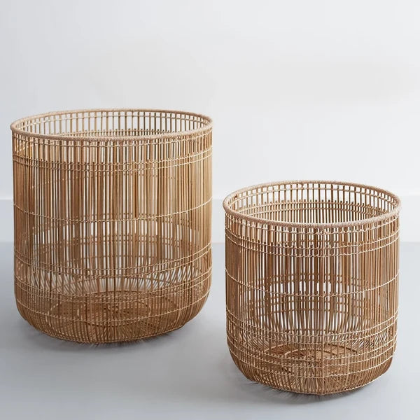 Hem Handwoven Rattan & Bamboo Laundry Basket