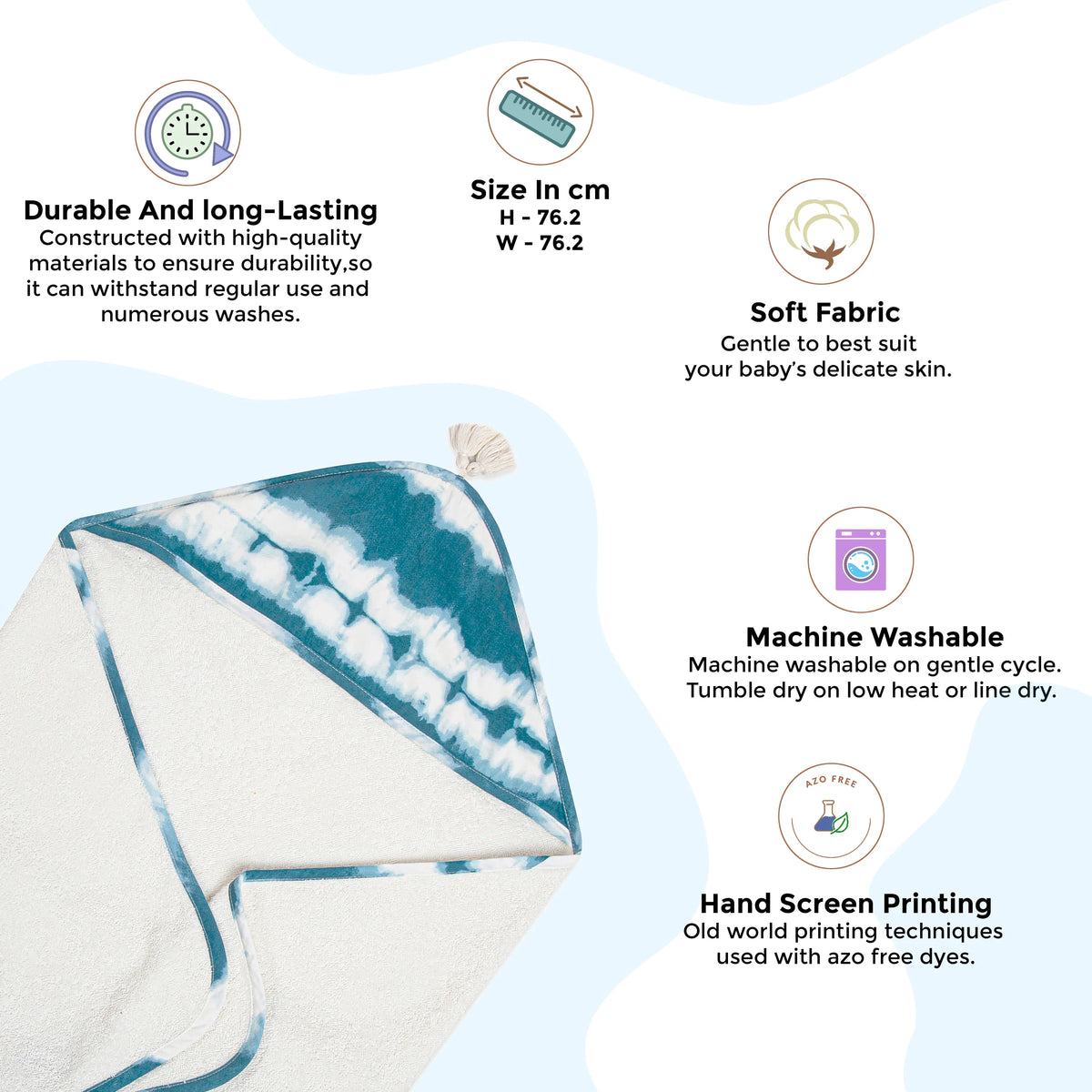 Crane Baby Hooded Towel - Caspian Collection (Tie-Dye)