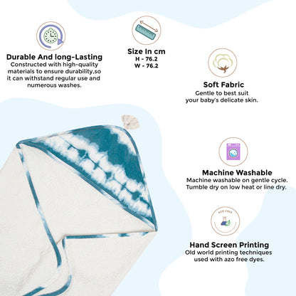 Crane Baby Hooded Towel - Caspian Collection (Tie-Dye)