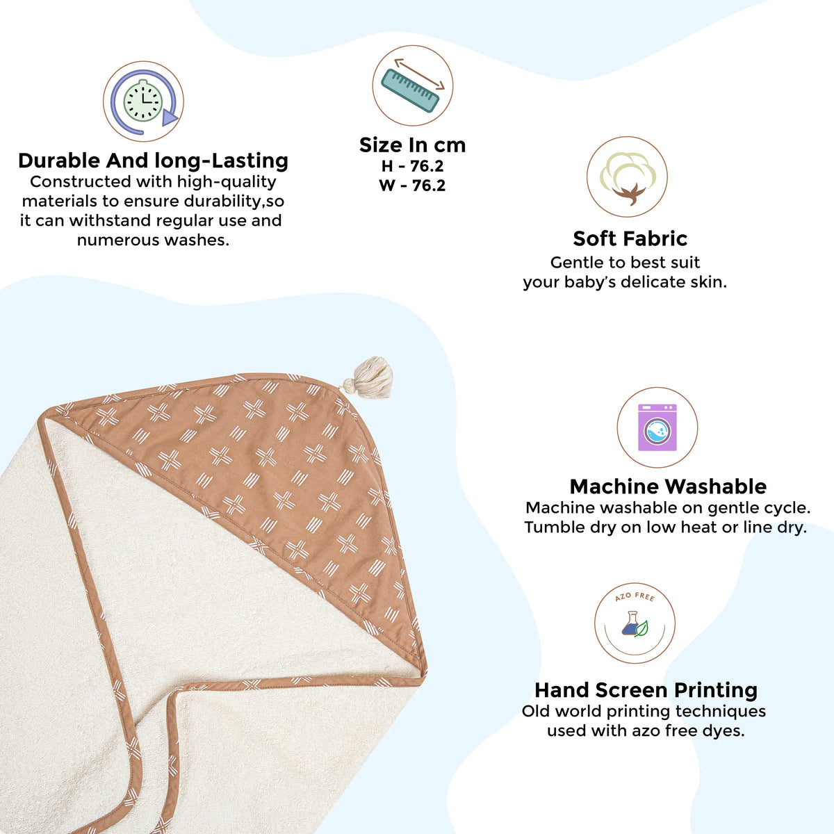 Crane Baby Hooded Towel - Ezra Collection (Copper Dash)
