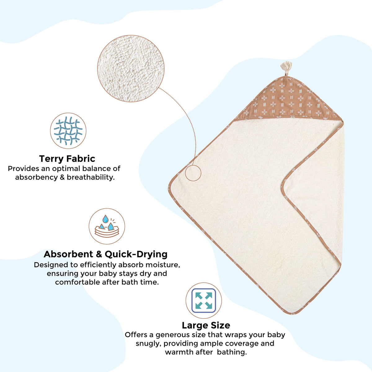 Crane Baby Hooded Towel - Ezra Collection (Copper Dash)