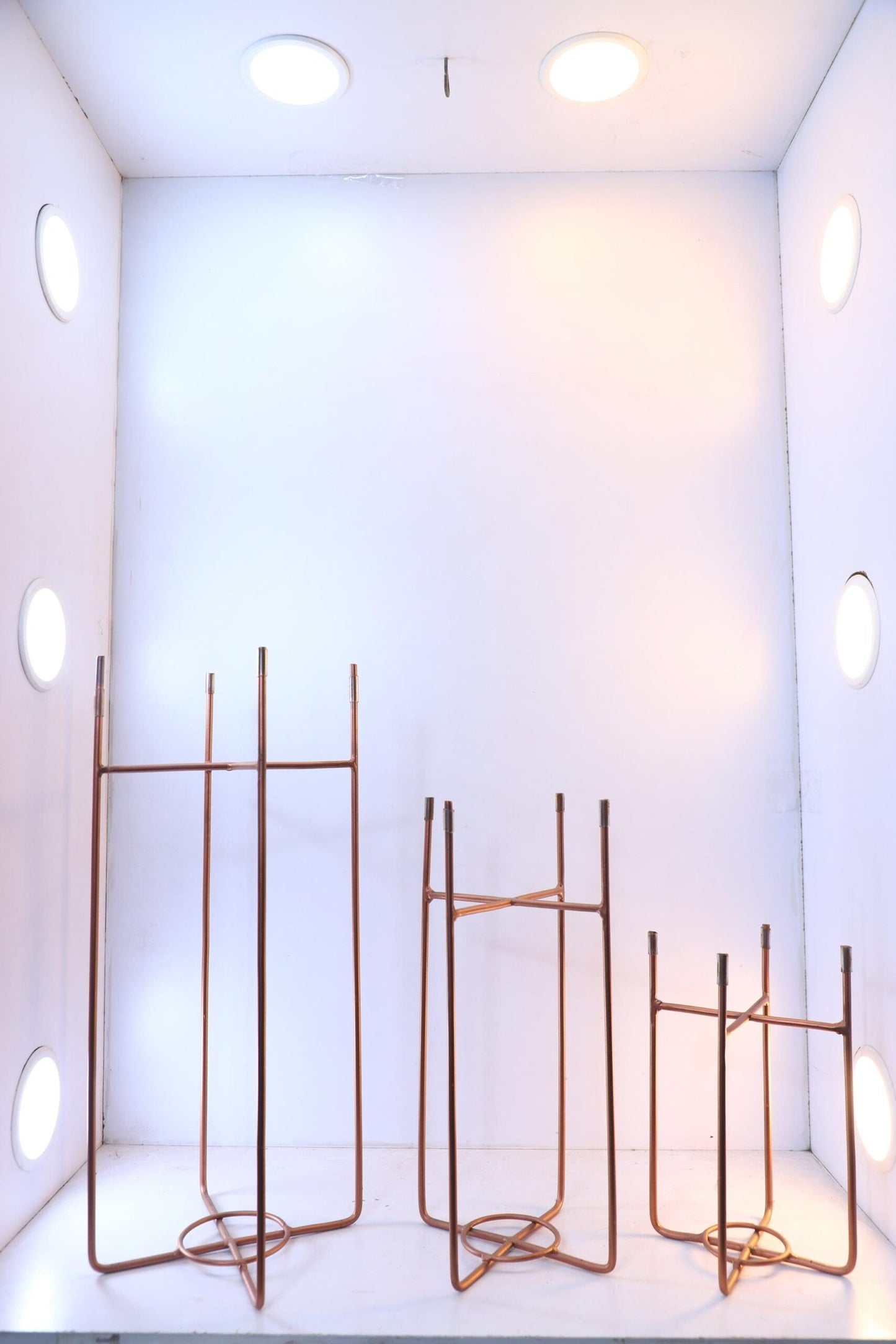 Patterned Round Plant Pots on Metal Stands (Set of 3)