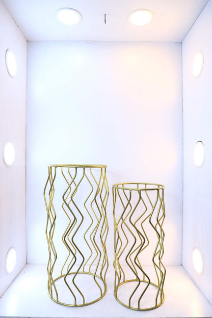 Wavy Metal Planter Set – Set of 2 Modern Decorative Planters