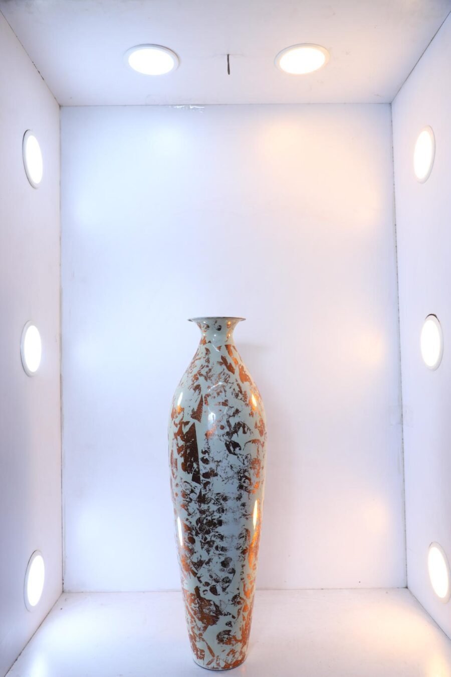 Glorious White Marble Ceramic Style Metal Vase – Decor for Home And Garden 7.87″ x 24.80″