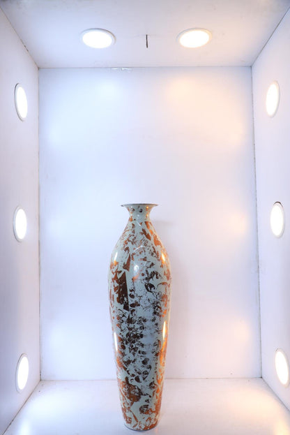 Glorious White Marble Ceramic Style Metal Vase – Decor for Home And Garden 7.87″ x 24.80″