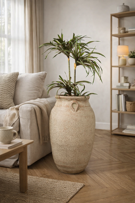 Trandy Traditional Rust Patina Fiberglass Planter