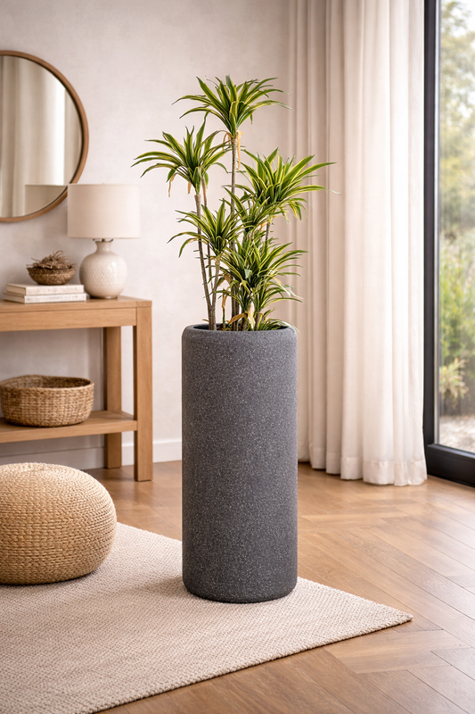 Daisy Rustic Granite Fiberglass Planter